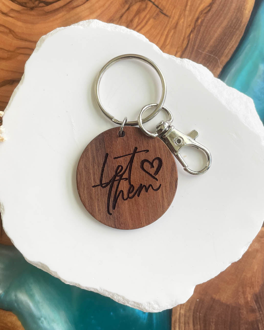 Let Them Silver Keychain