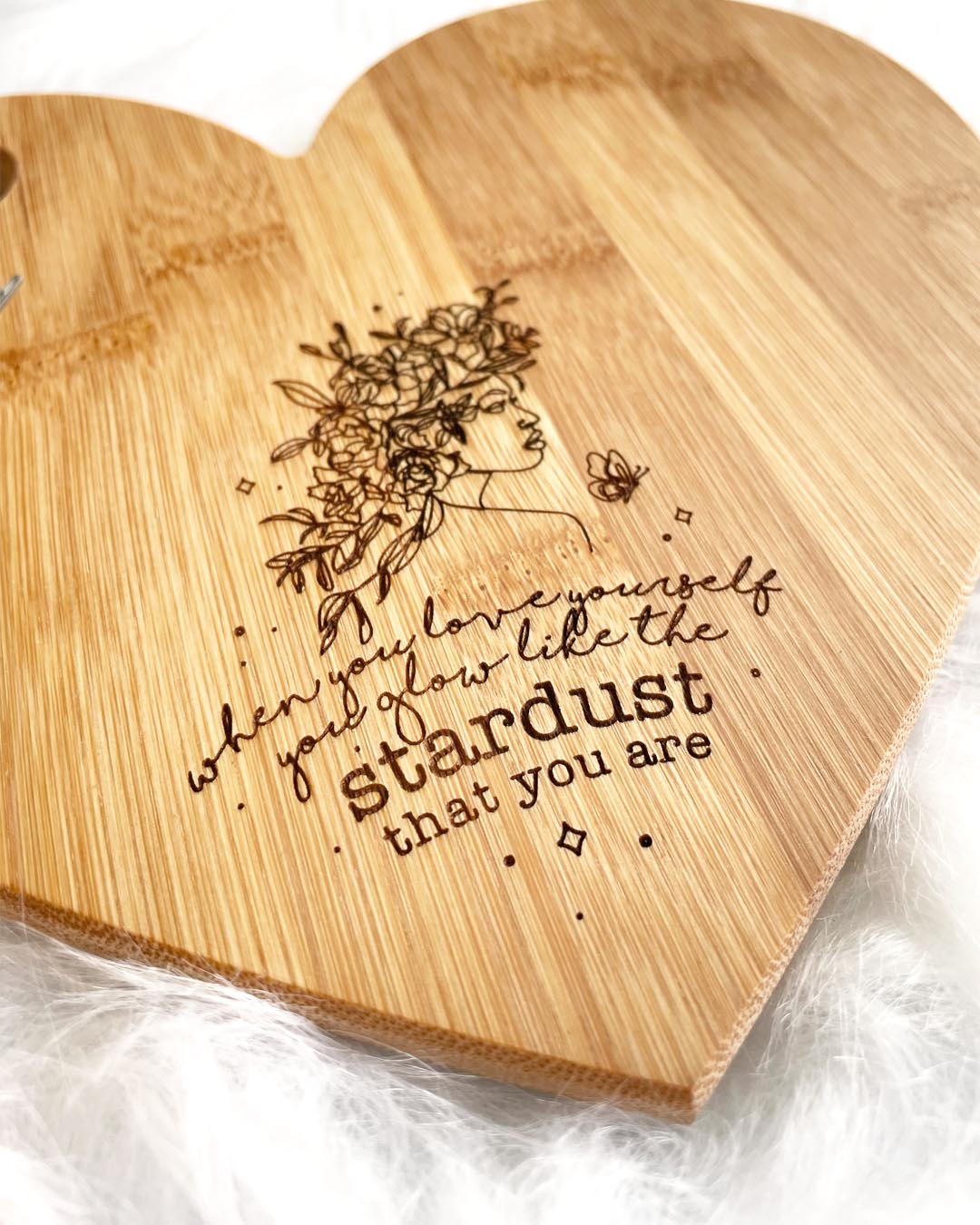 You are Magical Stardust Heart Shaped Cheese Board Knife Set