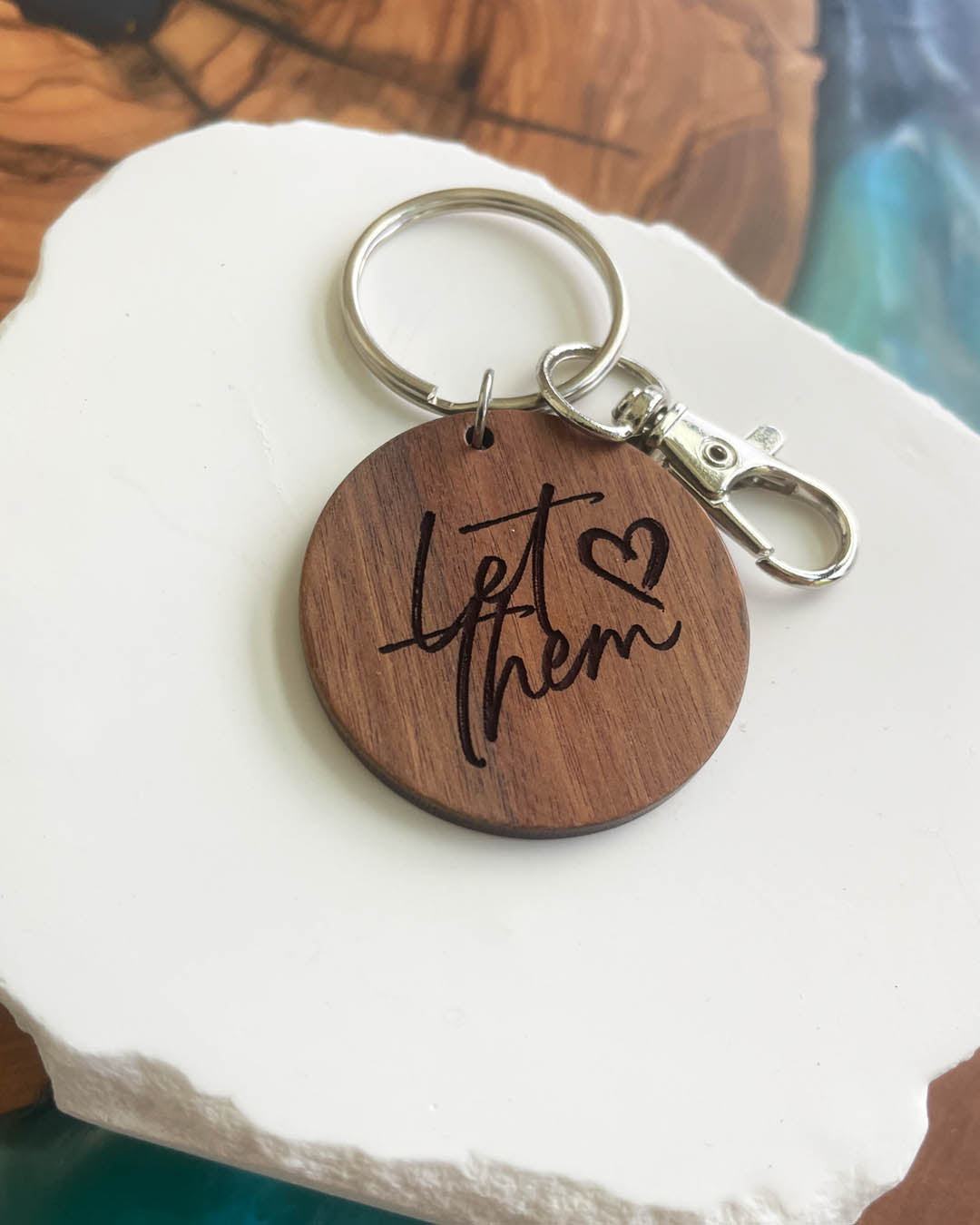 Let Them Silver Keychain