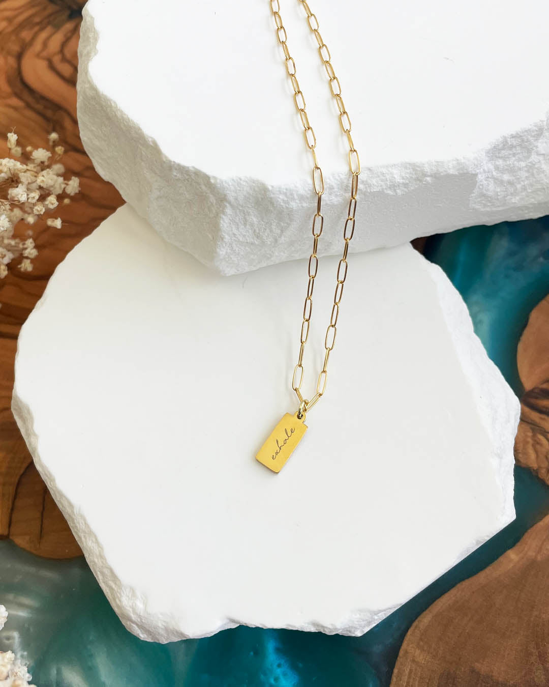 Inhale/Exhale Necklace (Gold)