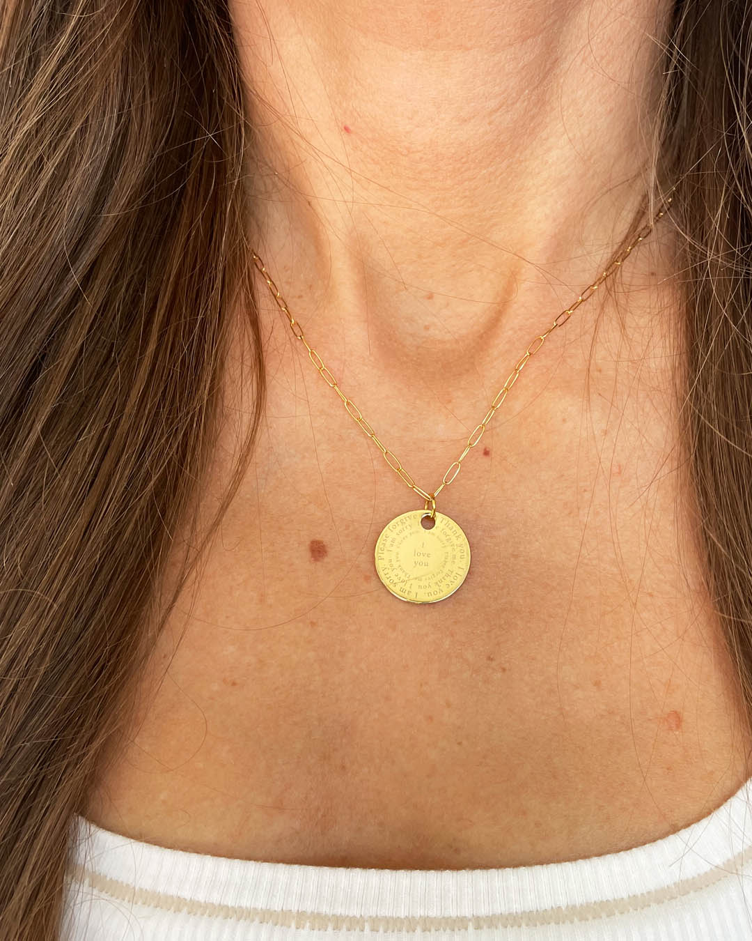 Ho'oponopono Prayer Necklace (Gold)