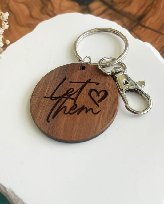 Let Them Silver Keychain