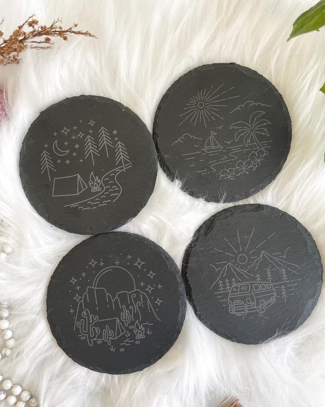 Go Where You Feel Most Alive Slate Coaster Set