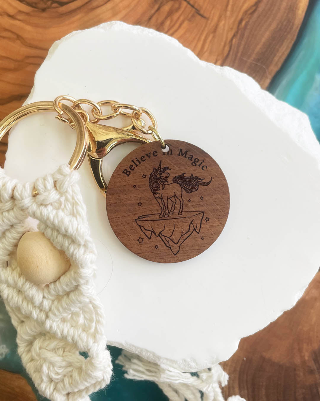 Believe In Magic - Unicorn Tassel Keychain