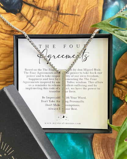 The Four Agreements Necklace | Silver (Men)