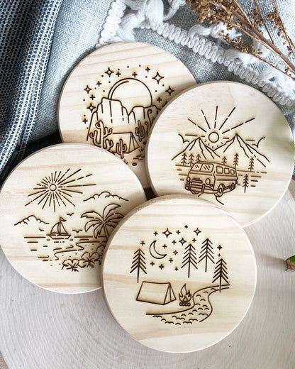 Go Where You Feel Most Alive Wood Coaster Set