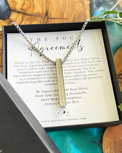 The Four Agreements Necklace | Silver (Men)
