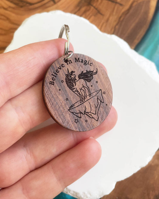 Believe In Magic - Unicorn Silver Keychain