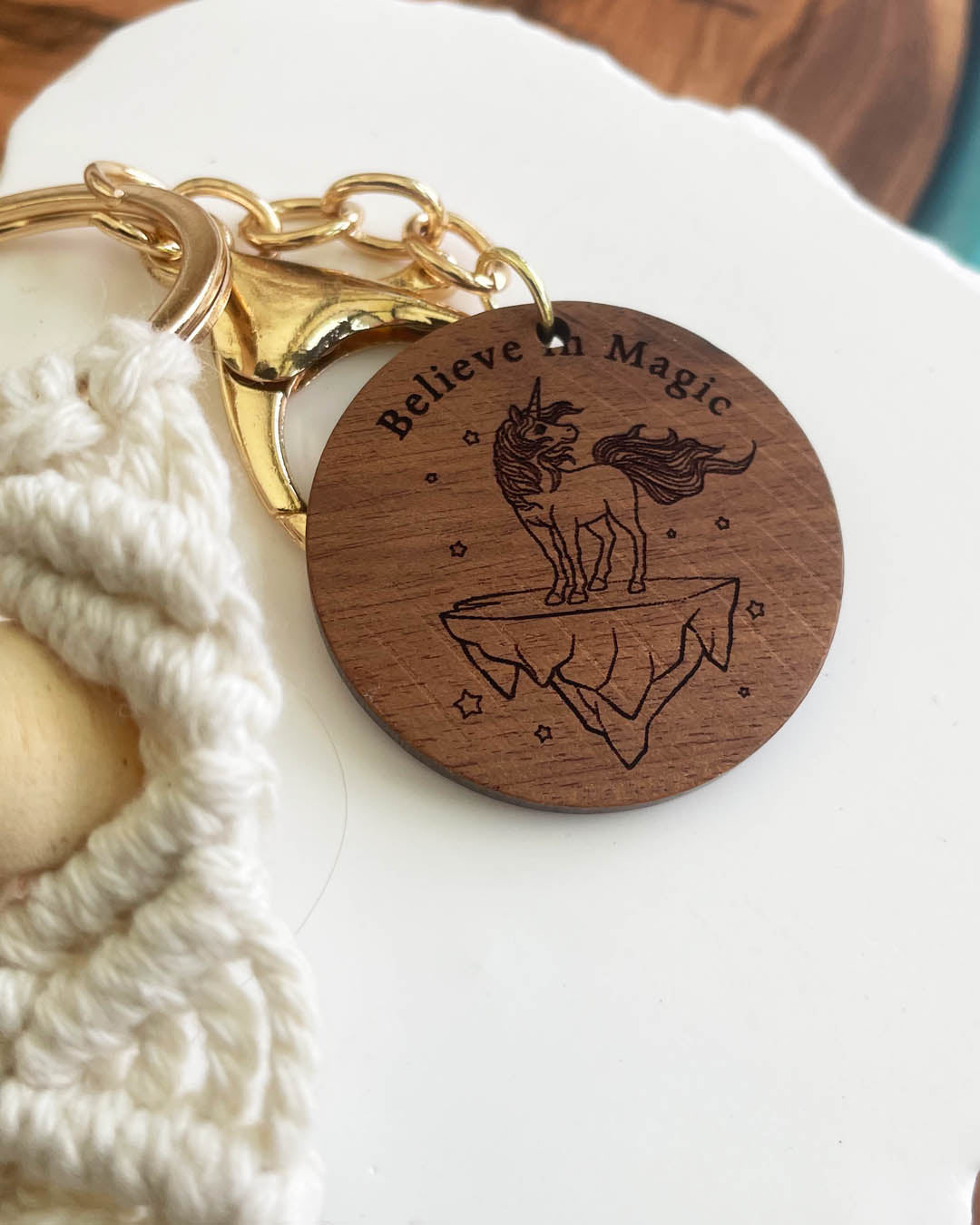 Believe In Magic - Unicorn Tassel Keychain