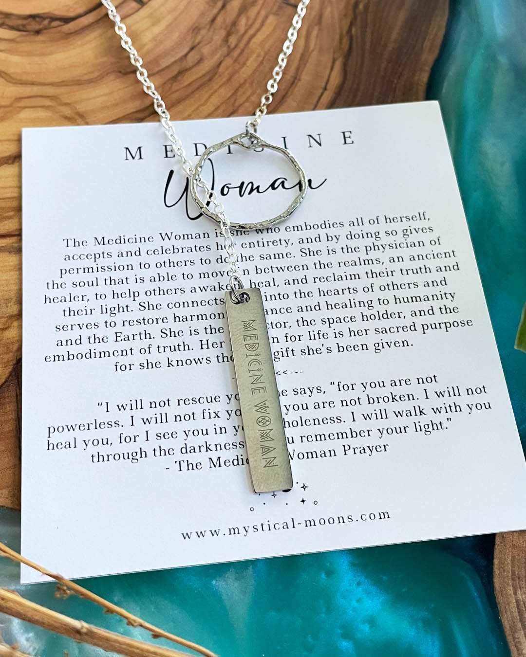 Medicine Woman - Ancient Healer Y Necklace Small Ring (Silver)