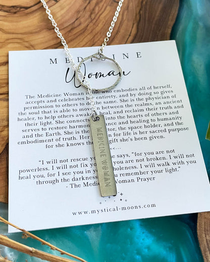 Medicine Woman - Ancient Healer Y Necklace Small Ring (Silver)