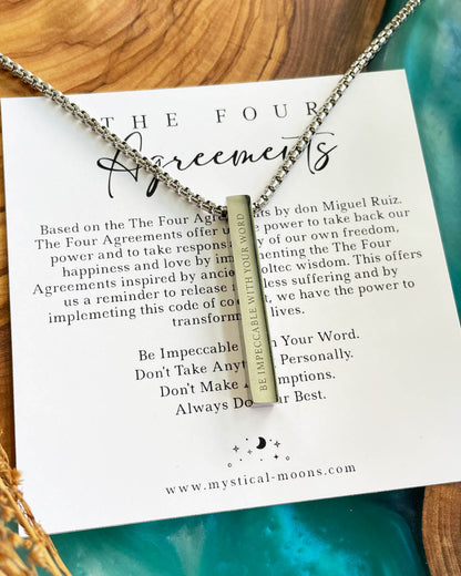 The Four Agreements Necklace | Silver (Men)