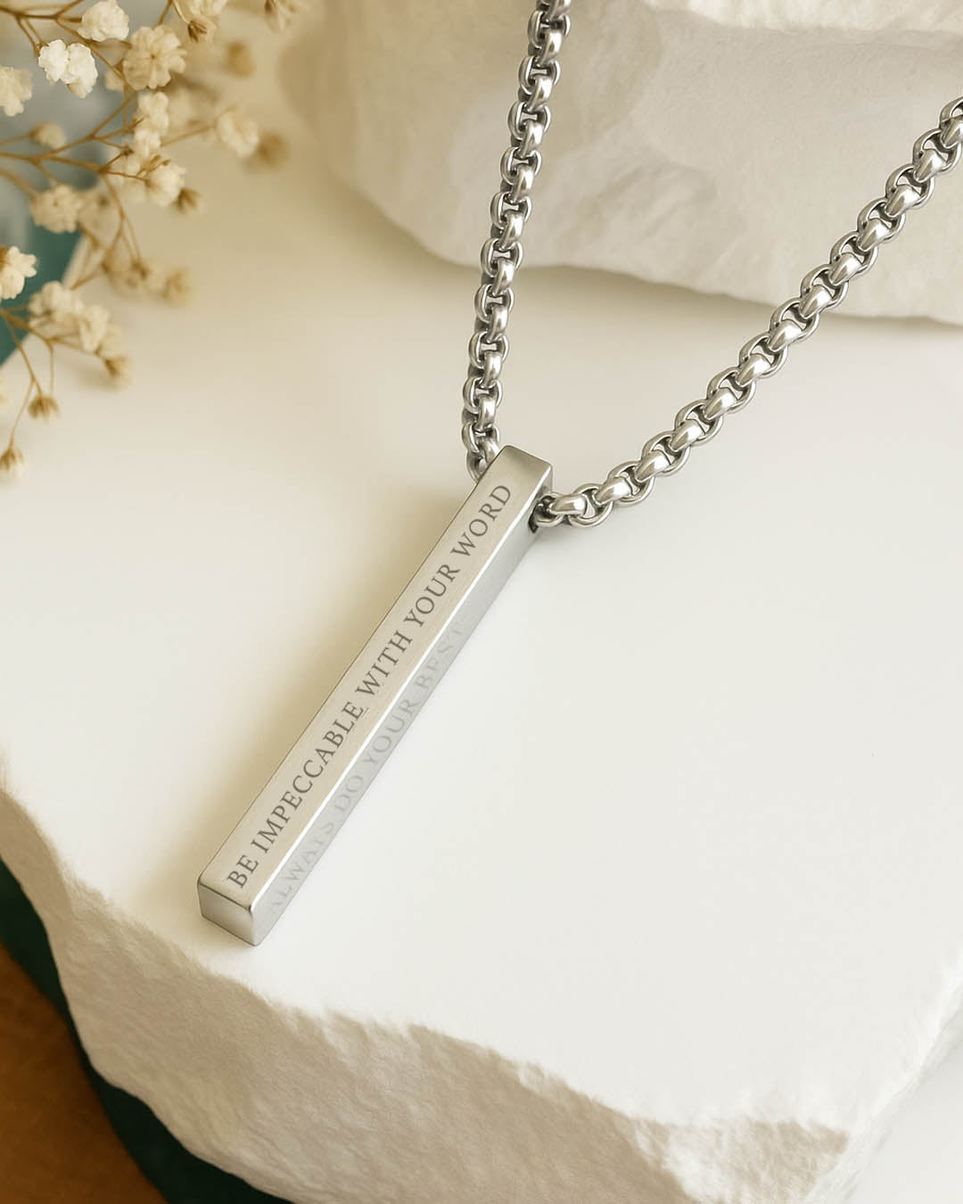 The Four Agreements Necklace | Silver (Men)