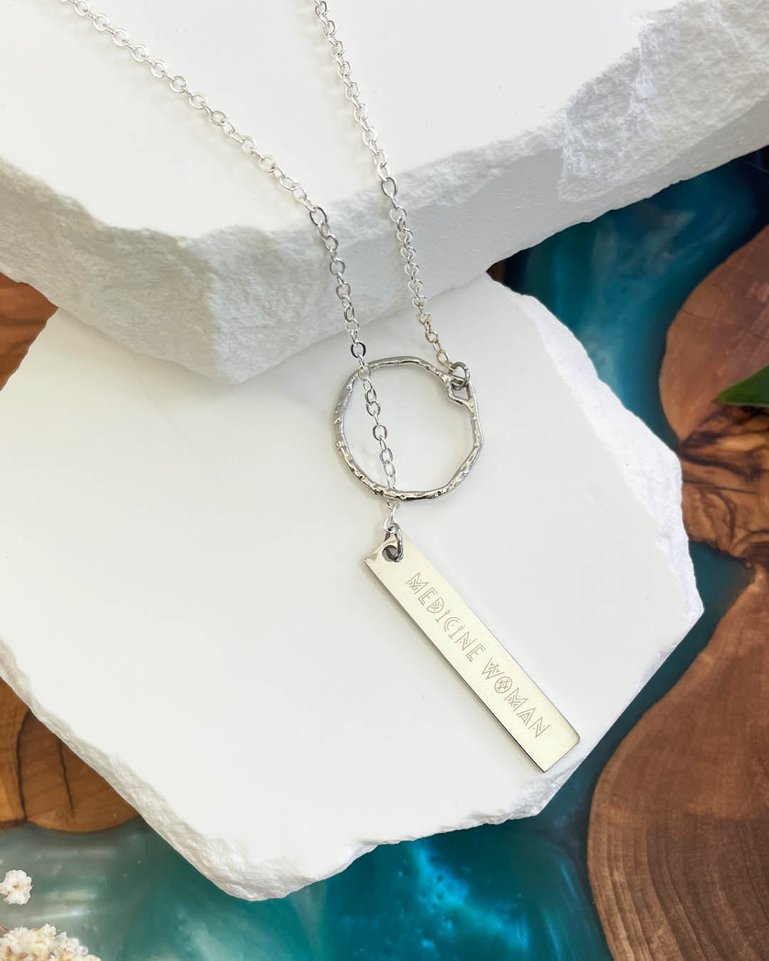 Medicine Woman - Ancient Healer Y Necklace Small Ring (Silver)